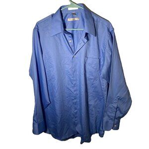 Geoffrey Beene Regular Fit Mens Blue Button Down Long Sleeve Shirt Size Large